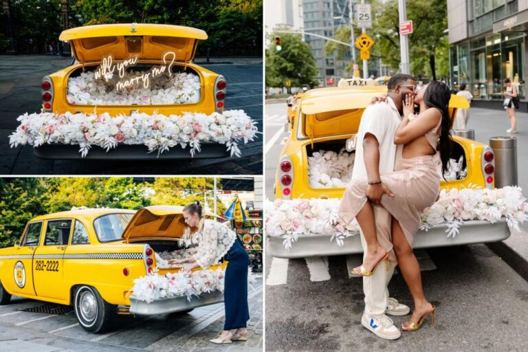 NYC lovers are getting engaged with the city's secret proposal taxi

